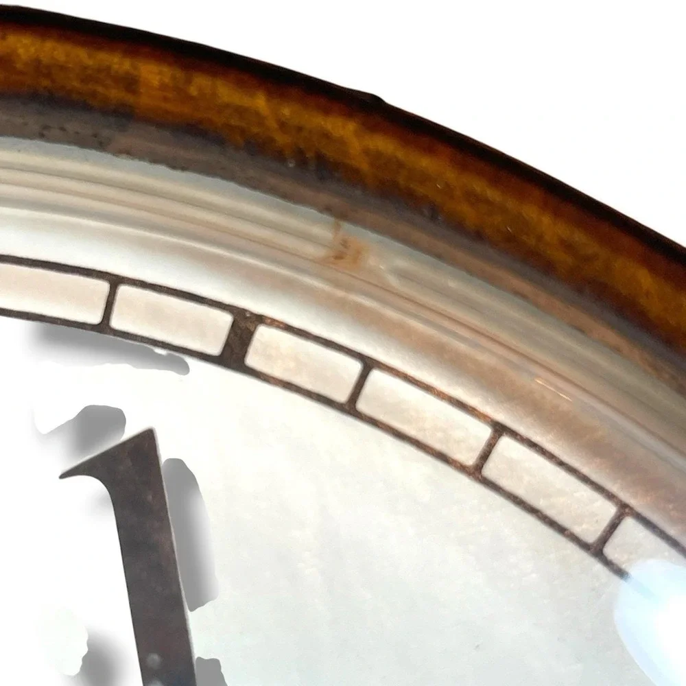 Vintage Wood Frame Clock w/Domed Glass Face 10 X 10